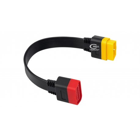 Cable Extension Universal OBD2 16 Pines PRO 30 Centimetros (Macho a Hembra)