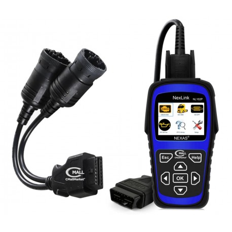 Scanner Vehiculos Pesados NEXAS NL102P - OBD2, CAN, EOBD, HDOBD, J1708, J1939 de 12V y 24V