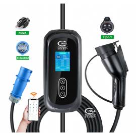 Cargador Portatil Inteligente 7kW (Cargador Viajero) AC Tip o 1 (SAE J1772) Vehiculos Electricos EV e Hibridos PHEV