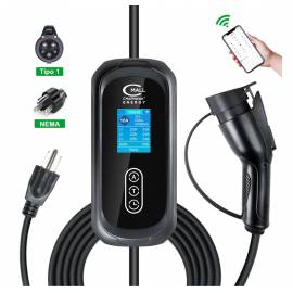 Cargador Portatil Inteligente 3.5kW (Cargador Viajero) AC Tipo 1 (SAE J1772) Vehiculos Electricos EV e Hibridos PHEV