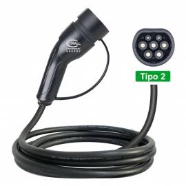 Cable Extension (Manguera) Tipo 2 (IEC 62196-2 Mennekes) para Cargador AC de Vehiculos Electricos EV PHEV (Repuesto)