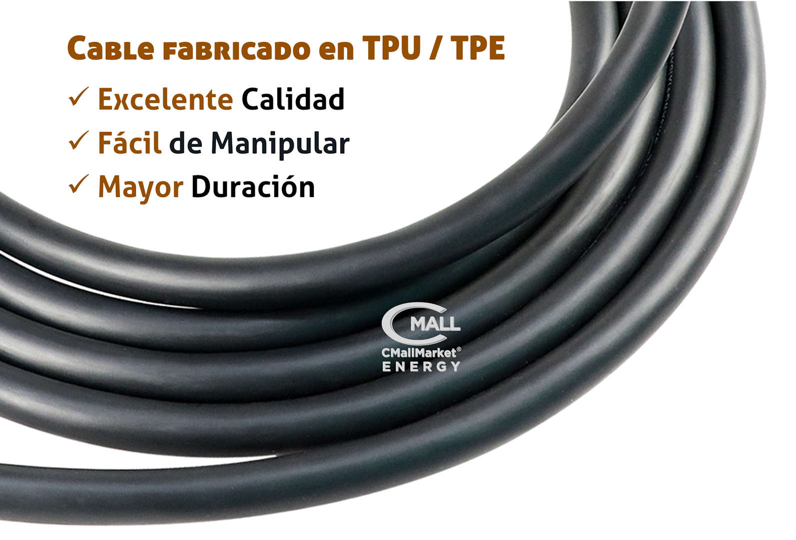 Cable Extension (Manguera) GB/T para Cargador Fijo o Portatil de Vehiculos Electricos EV PHEV (Repuesto) - CMall ENERGY CME