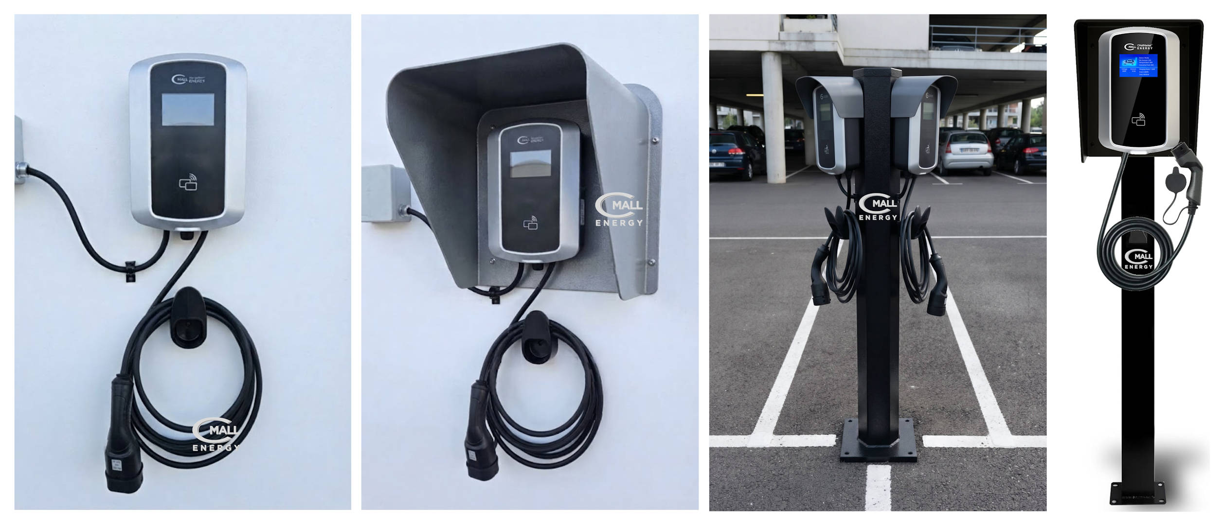 Cargador Fijo Inteligente 7kW OCPP (Estacion Carga tipo wall box) AC Tipo 1, Tipo 2 o GB/T Vehiculos Electricos EV Hibridos PHEV CMall ENERGY CME