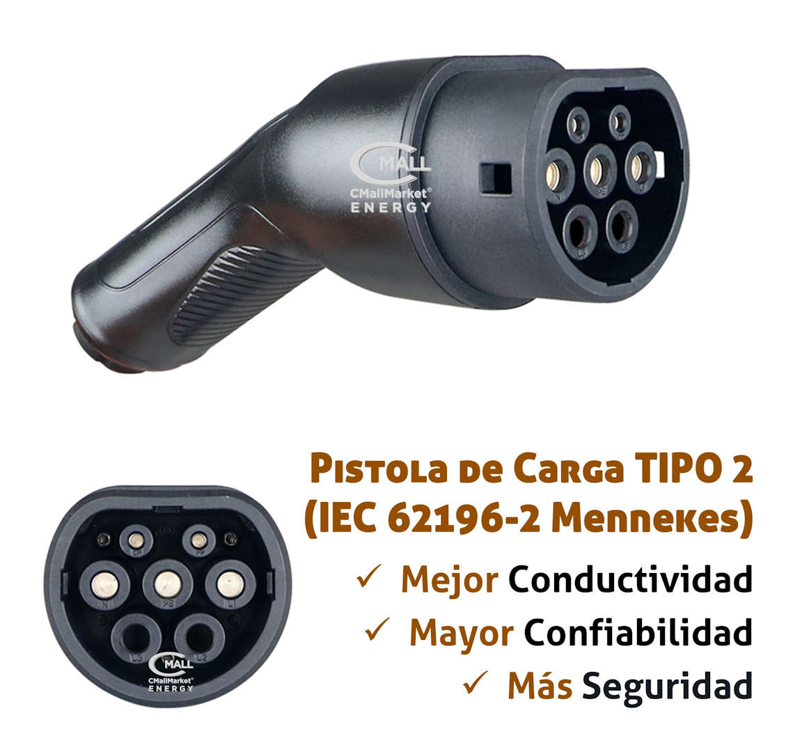 Cargador Portatil Inteligente 7kW (Cargador Viajero) AC Tipo 2 (IEC 62196-2 Mennekes) Vehiculos Electricos EV e Hibridos PHEV - CMall ENERGY CME