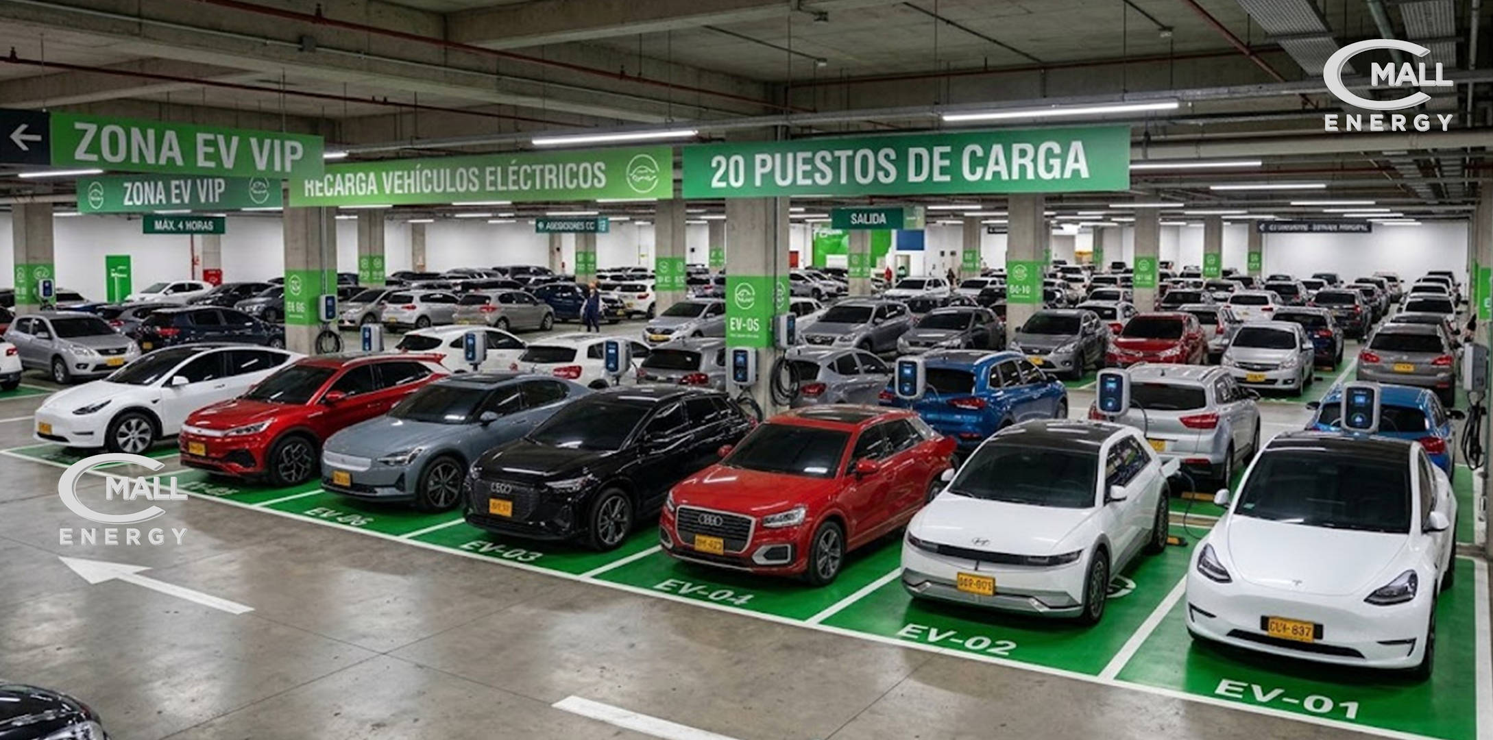 Servicio de Carga AC con Plataforma de Gestion CPMS / CSMS Vehiculos Electricos EV Hibridos PHEV - CMall ENERGY CME