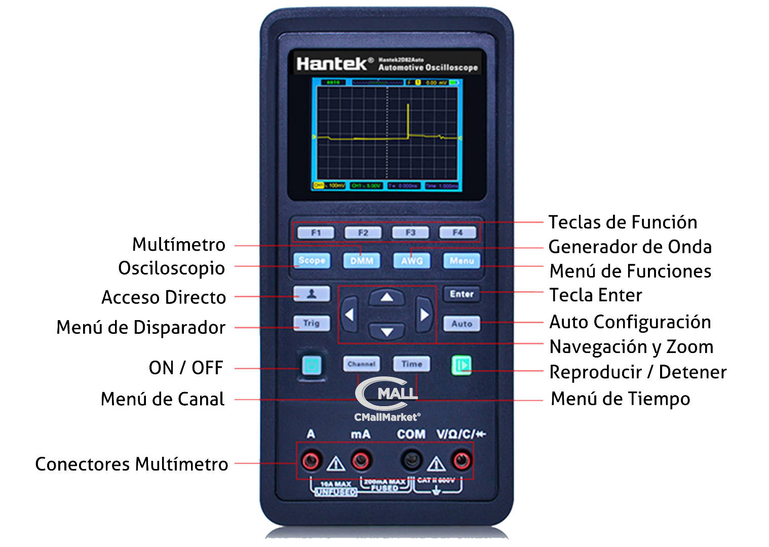 Osciloscopio Automotriz Portatil HANTEK 2D82Auto de 2 Canales CMall Market