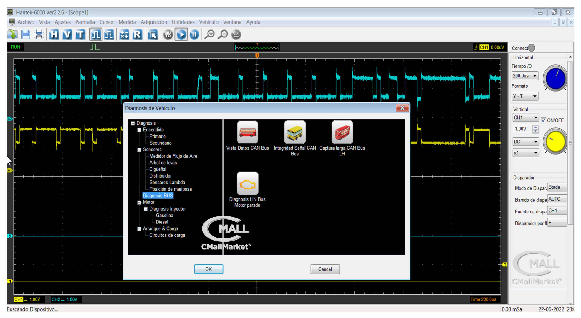 Osciloscopio Automotriz HANTEK 6074BE USB de 4 Canales - CMall Market ®