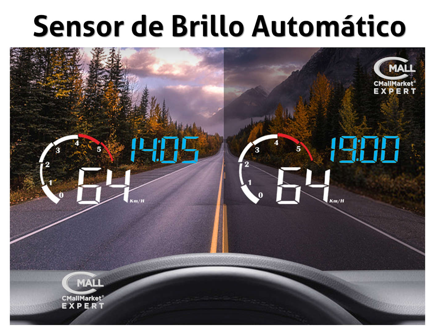 Monitor HUD de Proyeccion al Panoramico Temperatura OBD2 CAN CMM10 CMall Market ®