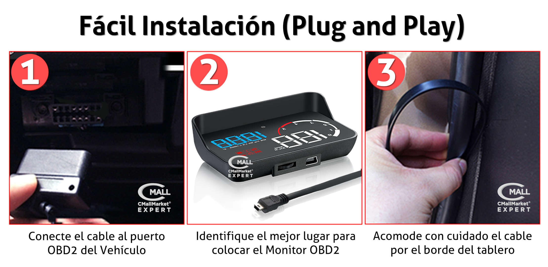 Monitor HUD de Proyeccion al Panoramico Temperatura OBD2 CAN CMM10 CMall Market ®