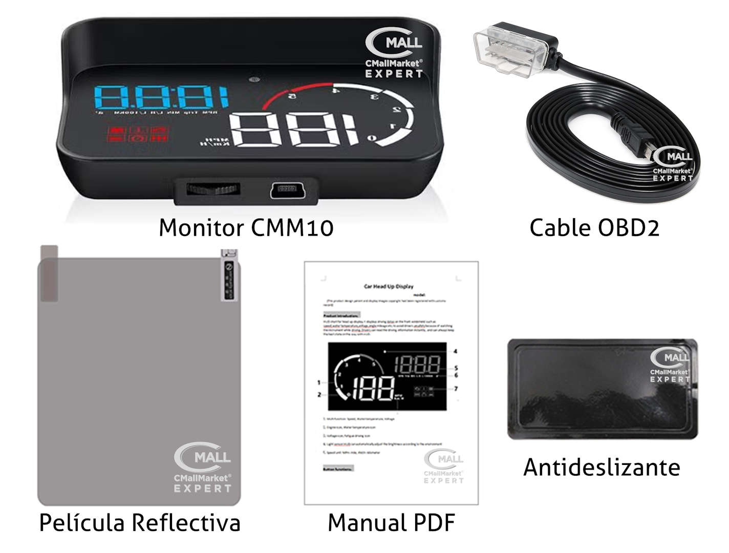 Monitor HUD de Proyeccion al Panoramico Temperatura OBD2 CAN CMM10 CMall Market ®
