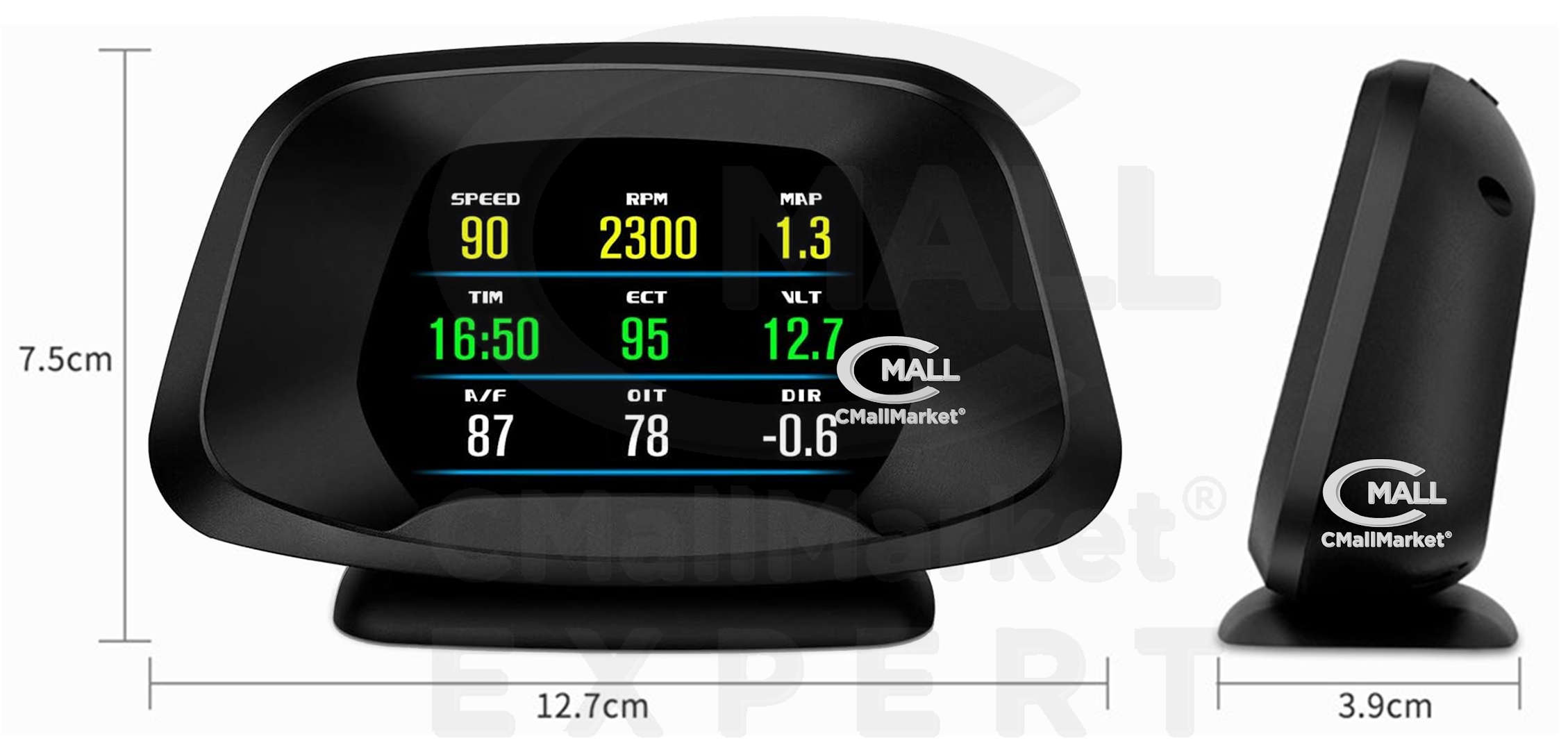 Monitor HUD OBD2 GPS CMP19 Computador de Viaje Indicadores Relojes Testigos CMall Market ® EXPERT