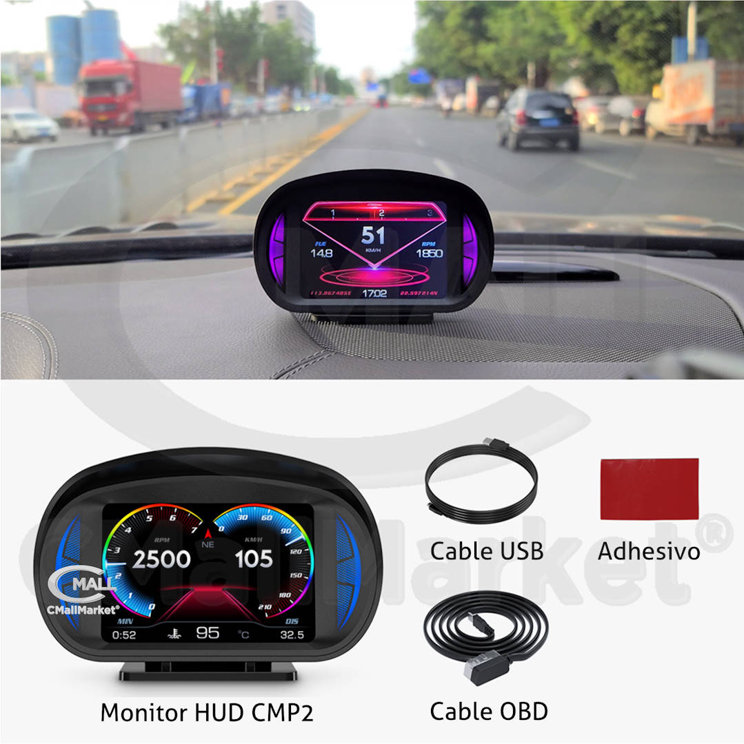 Monitor HUD OBD2 CAN GPS CMP2 Computador de Viaje Indicadores Relojes Testigos CMall Market ®