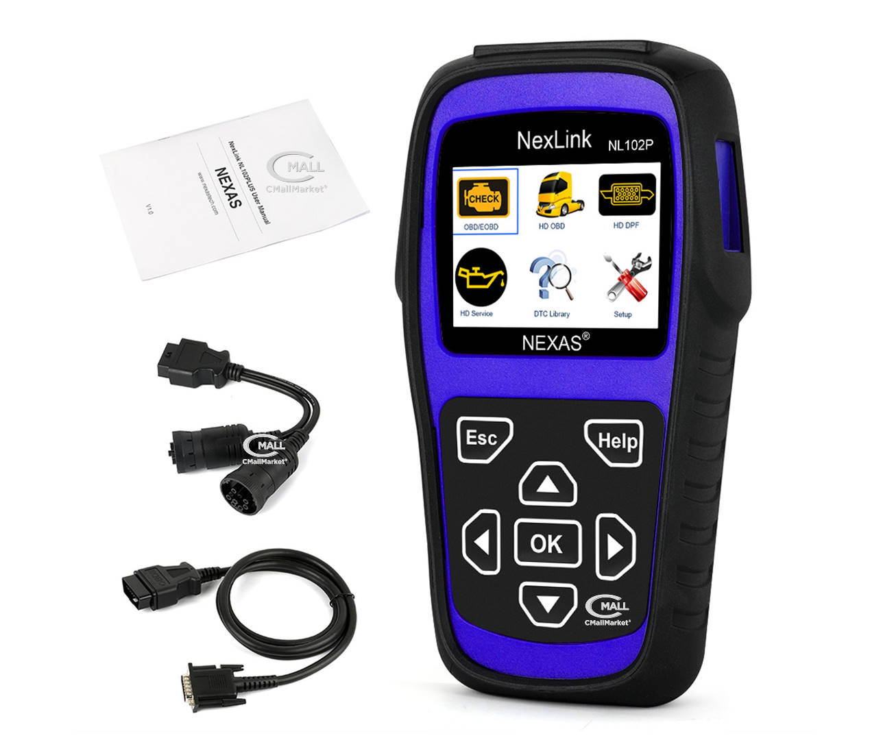 Scanner NEXAS NL102P OBD2 CAN EOBD HDOBD J1939 J1708 de 12V y 24V CMALL MARKET