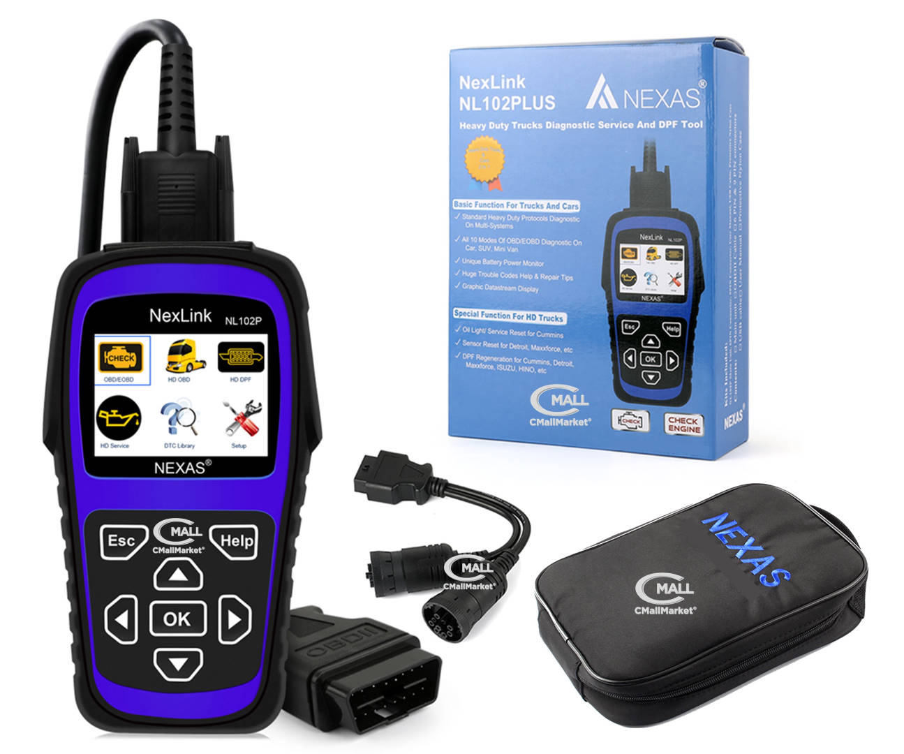 Scanner NEXAS NL102P OBD2 CAN EOBD HDOBD J1939 J1708 de 12V y 24V CMall Market ®