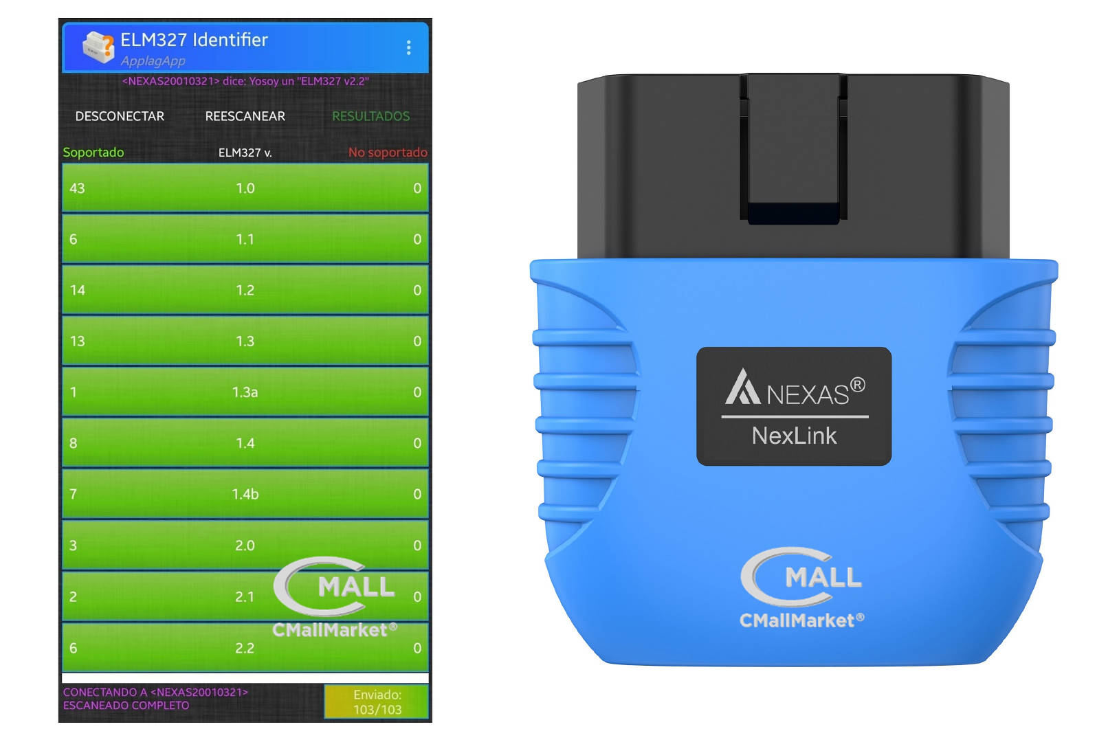 Scanner NEXAS NexLink Bluetooth OBD2 CAN (ELM327 Deluxe) CMALL MARKET