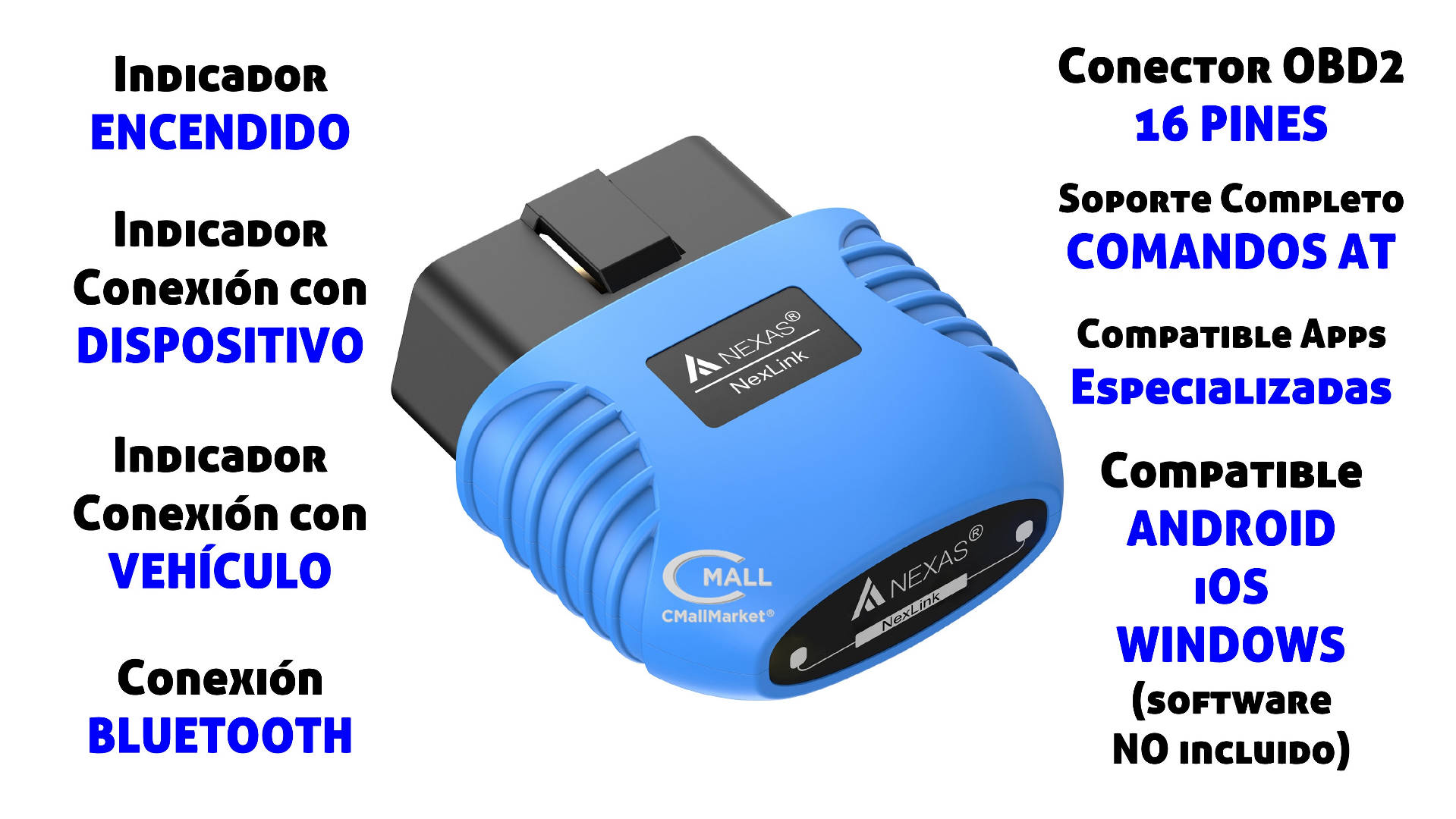 Scanner NEXAS NexLink Bluetooth OBD2 CAN (ELM327 Deluxe) CMALL MARKET