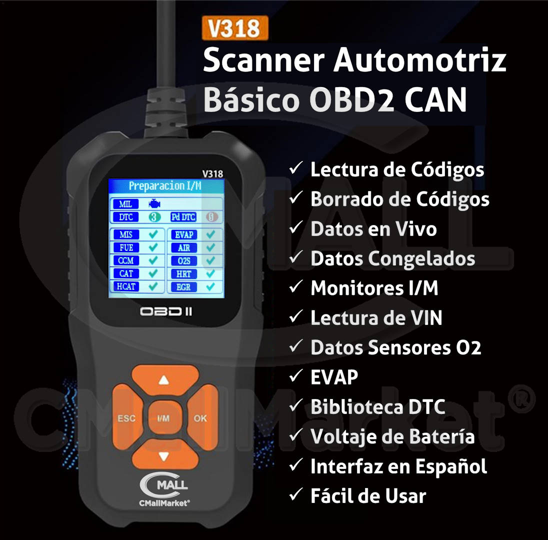 Scanner V318 Cobertura OBD2 CAN CMall Market ®