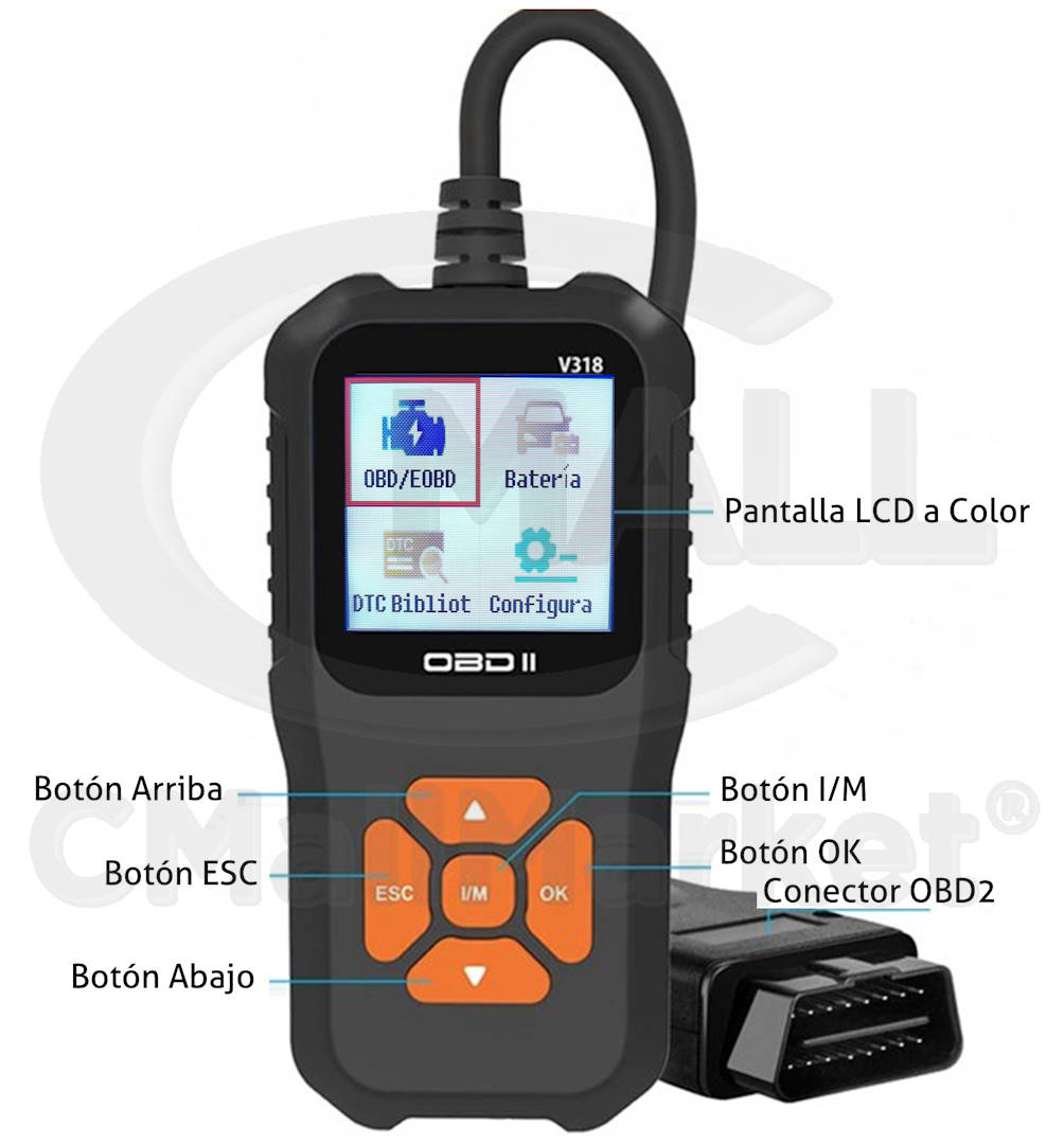 Scanner V318 Cobertura OBD2 CAN CMall Market ®