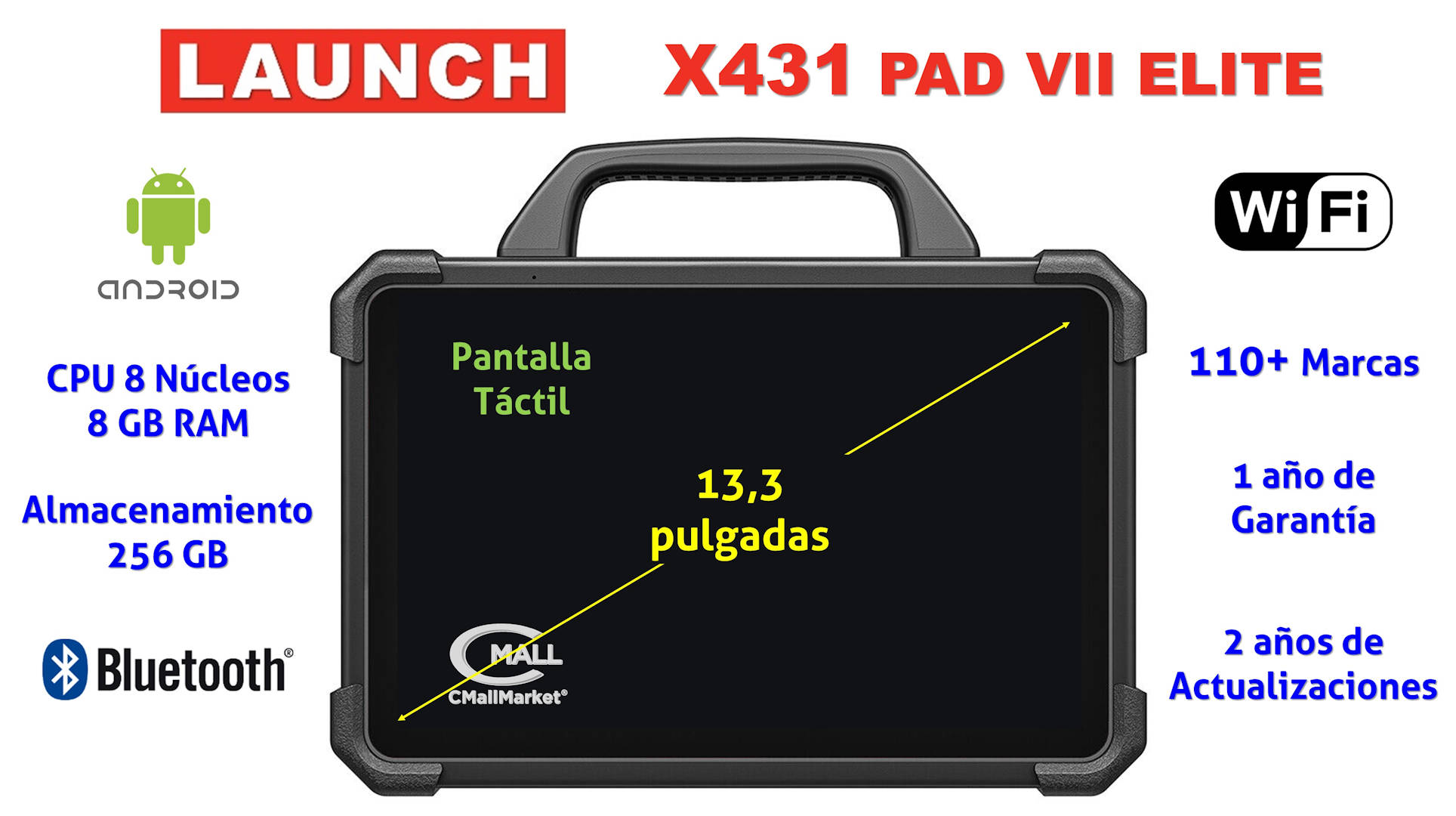 Scanner Multimarca LAUNCH X431 PAD VII ELITE VERSION GLOBAL (Profesional) CAN-FD J2534 DoIP CMall Market ®