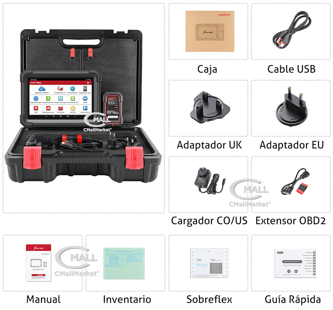 Scanner Multimarca LAUNCH X431 PRO3 APEX Full Systems (Profesional) VERSION GLOBAL CAN-FD DoIP CMall Market ®